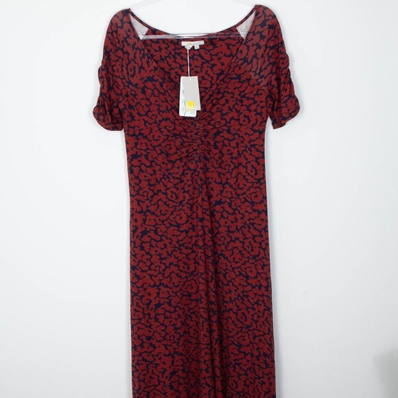 Boden Ruched Front Jersey Midi Dress Womens Size 8R NWT - Picture 4 of 12